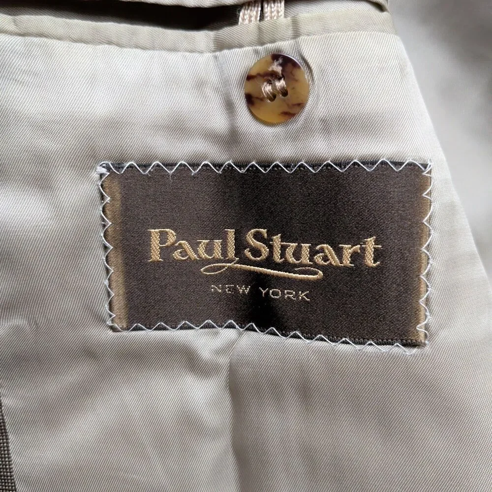 Vintage‎ Paul Stuart Blazer Sport Coat Mens 42L Wool Brown Jacket Made in Canada